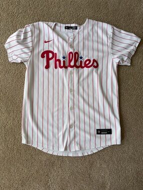 Nike White & Red Phillies Kids Baseball Jersey